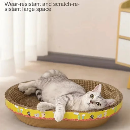 Cat Scratching Board Protect Furniture Grinding Claw Toys Oval Corrugated Paper Wear-Resistant Cat Nest Cat Accessories