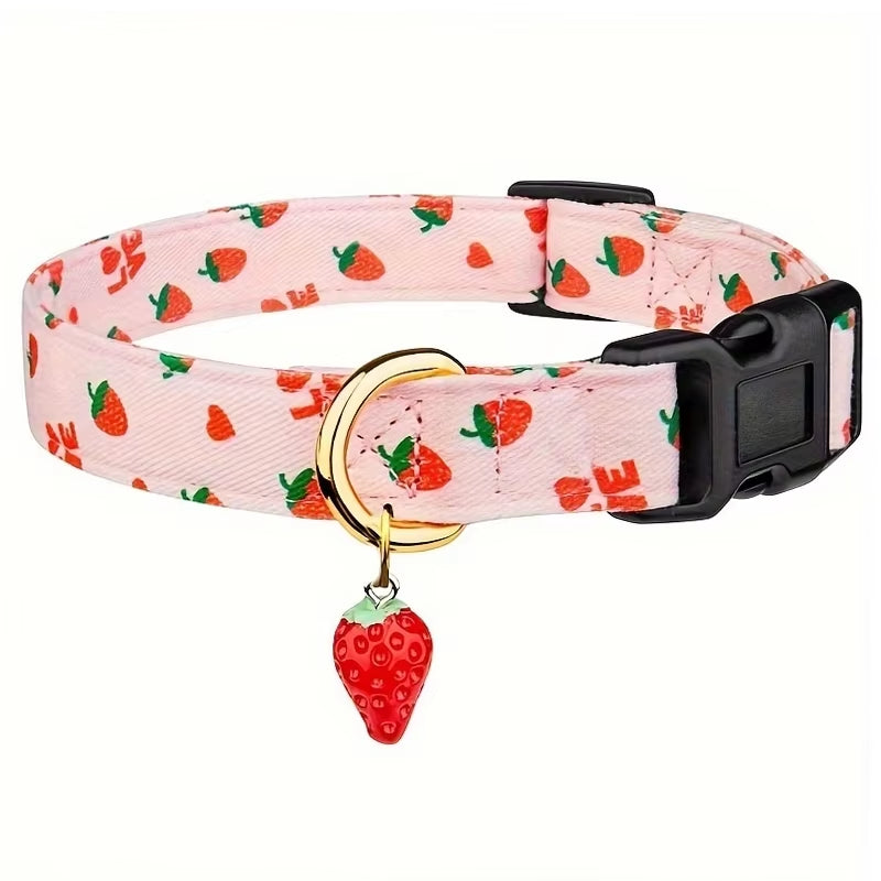 Cp602/611--Fruit Pattern Pet Dog Collar with Fruit Metal Pendant Do for Cat Puppy Dog