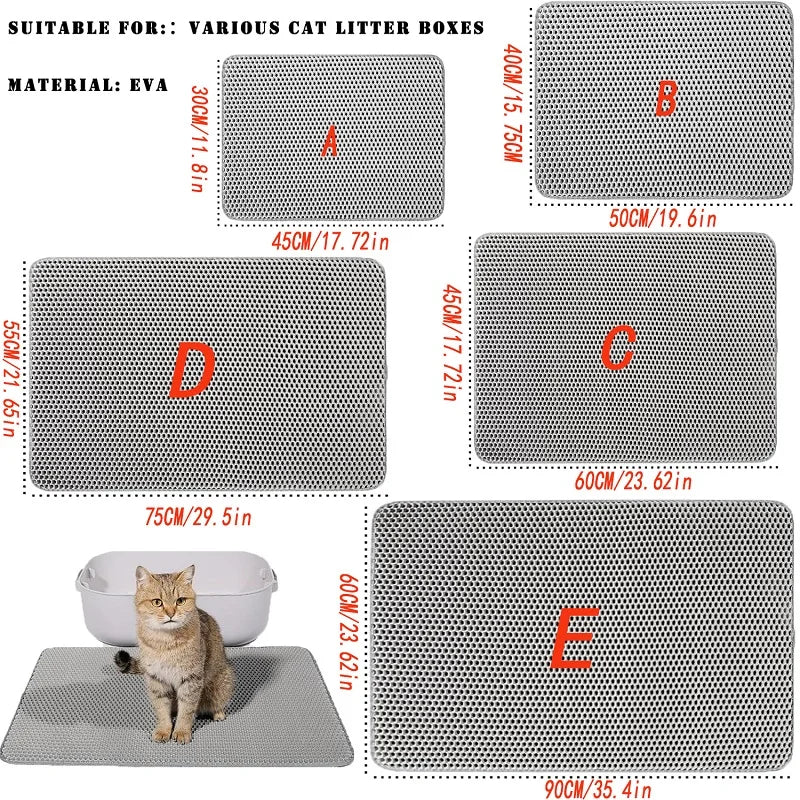 Cat Litter Mat Large Size Waterproof Pet Toilet Cat Litter Trapping Mat Non Slip Double Layer Cats Litter Box Pad Pet Product