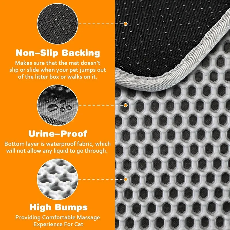 Cat Litter Mat Large Size Waterproof Pet Toilet Cat Litter Trapping Mat Non Slip Double Layer Cats Litter Box Pad Pet Product