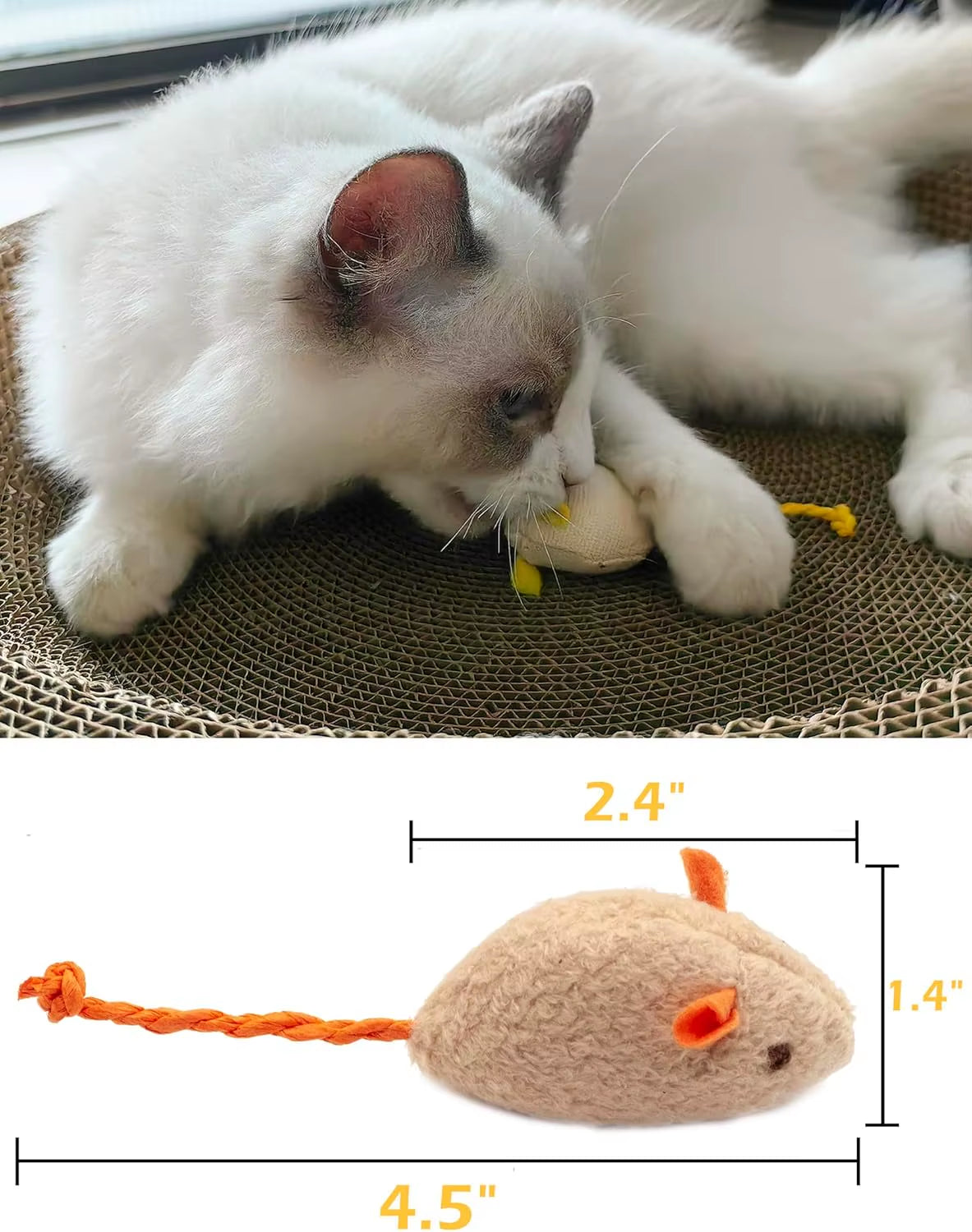 3/200Pcs Rattle Cat Mouse Toys Also Prefilled Catnip Faux Fur Cat Mice Toys Interactive Cat Game Catnip Toys for Indoor Cats Toy