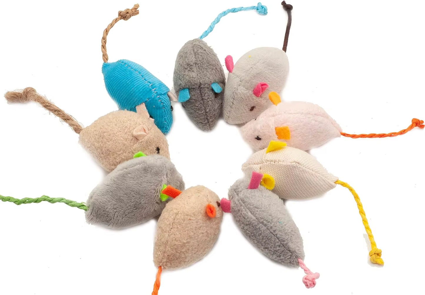 3/200Pcs Rattle Cat Mouse Toys Also Prefilled Catnip Faux Fur Cat Mice Toys Interactive Cat Game Catnip Toys for Indoor Cats Toy